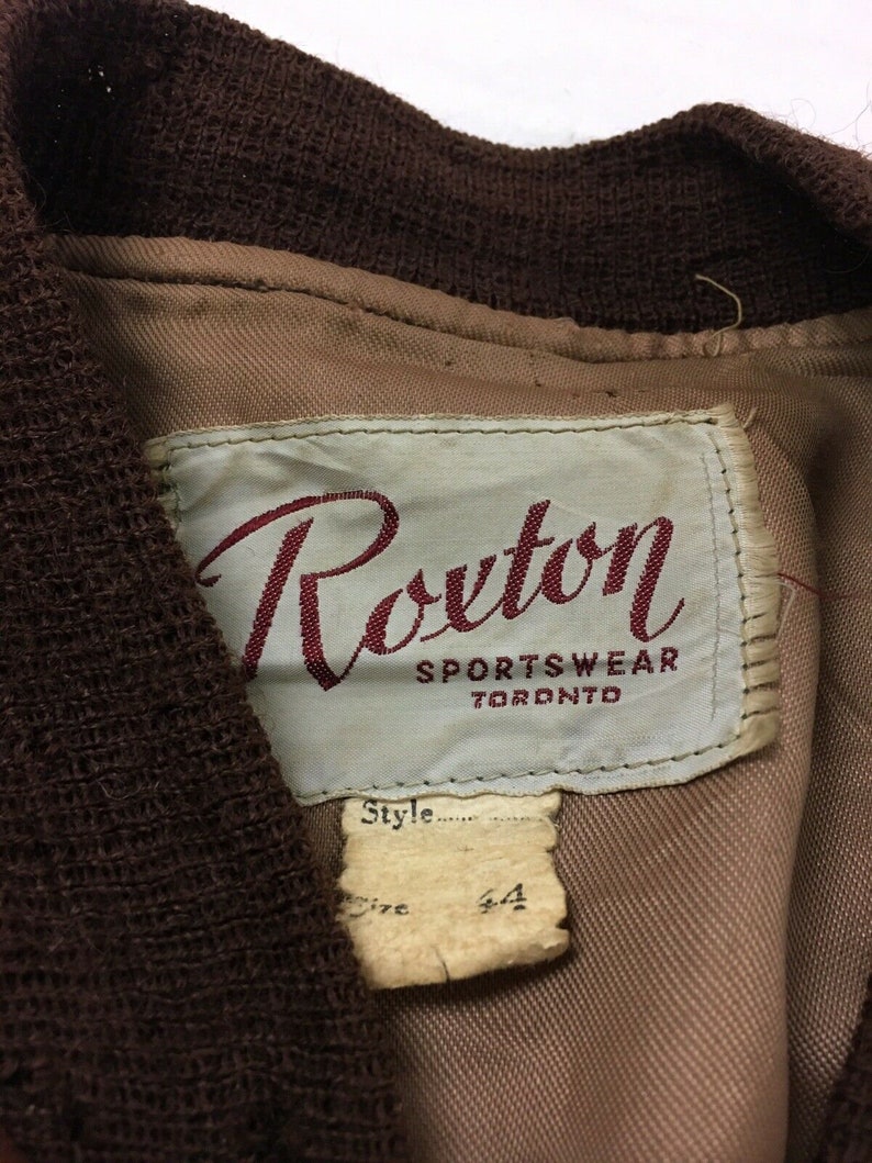 Vintage Roxton Leather Suede Bomber Jacket Size 44 Clix Zipper Brown