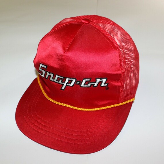 Vintage Snap-On Trucker Mesh Satin Snapback Hat Re