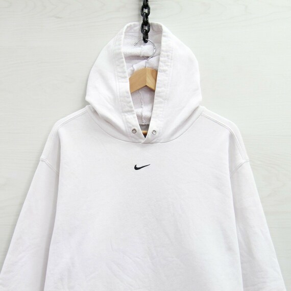 Vintage Nike Sweatshirt Hoodie Size XL White Embro
