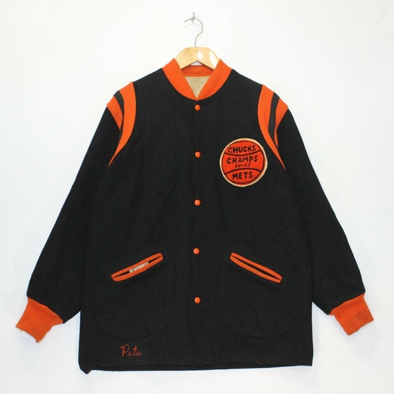 Vintage 64-65 Mets Chucks Champs Wool Jacket Size