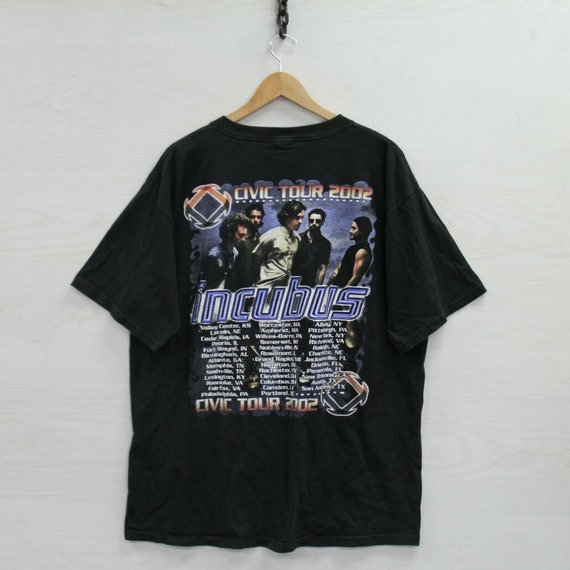 Vintage 2002 Incubus Civic Tour T-Shirt Size XL Bl