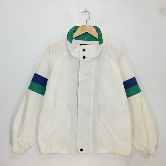 Vintage Nautica Light Jacket Size Large White Blue