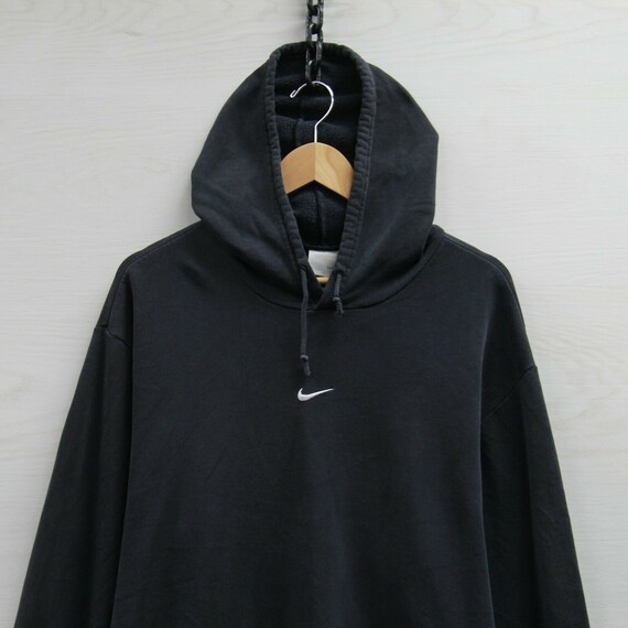 Vintage Nike Sweatshirt Hoodie Size XL Black Embro
