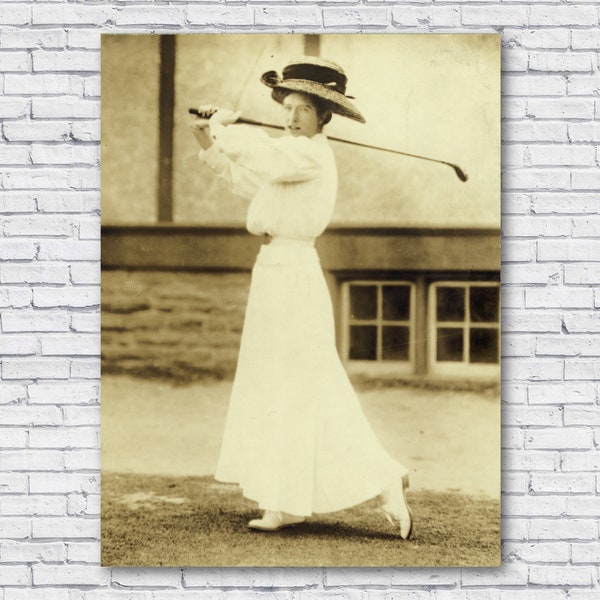 Jahrgang 1908 Golf Champion Katherine Harley Posterdruck, Vintage Retro Golf Wand Kunst Dekor Foto