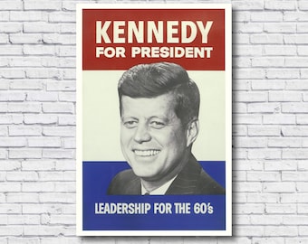 JFK Campaign Poster, John F Kennedy for President Poster, Kennedy Campaign Poster Poster Print Copy of Original