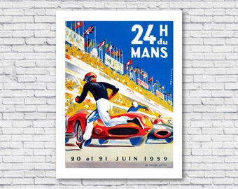 1961 Le mans 24 Hour Race Motor Racing Poster A3//A4 Print