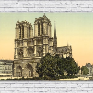 Vintage Poster der Kathedrale Notre Dame, Paris, Frankreich, um 1890-1900
