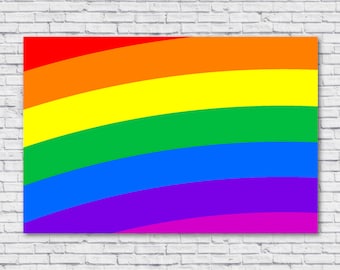 Large Rainbow Poster Colorful Colors LGBT Flag LGBTQ GLBT Pride Wall Art