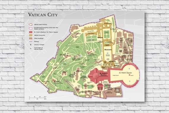 Map Of Vatican City Vatican City Map Map Of The Vatican In Rome Map Of The Holy | Etsy Singapore
