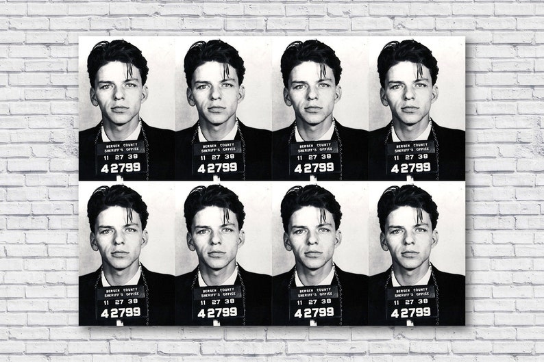 Frank Sinatra Mugshot 1938 Fine Art Poster Print Wall Art Home Decor Joe Rogan Podcast Rolled Canvas Vinyl Decal Photo Large Big image 2