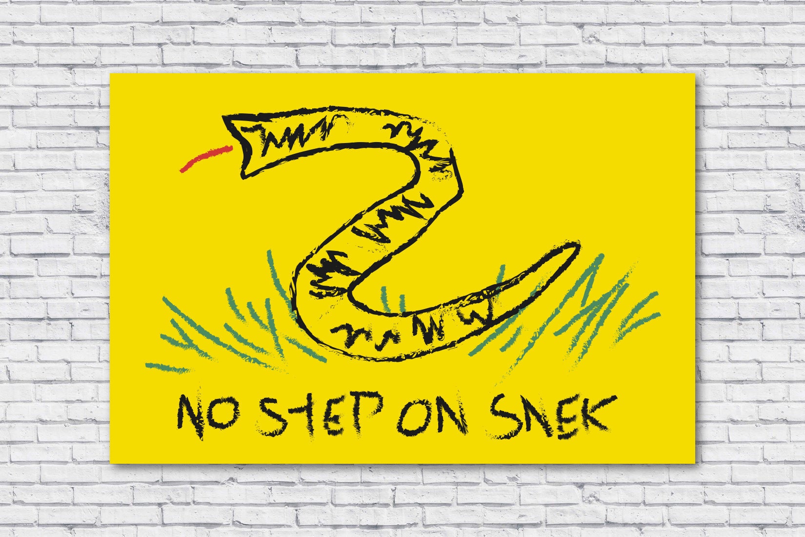No Step On Snek Poster Gadsden Flag Meme Parody Print No Etsy