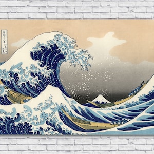 The Great Wave off Kanagawa Poster Print, Katsushika Hokusai 1820s 1830s Japanese Woodblock Thirty-six Views of Mount Fuji