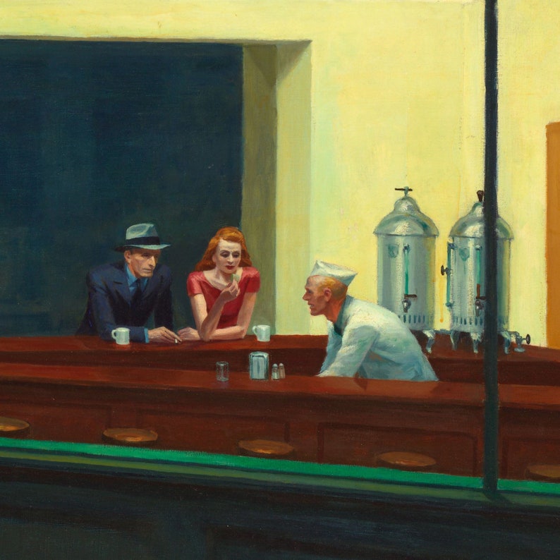 LARGE Nighthawks by Edward Hopper 1942 Painting Poster Print Etsy Canada