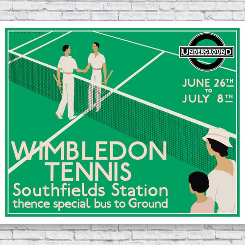 1933 Wimbledon Tennis Poster Vintage Tennis Posters Vintage Etsy