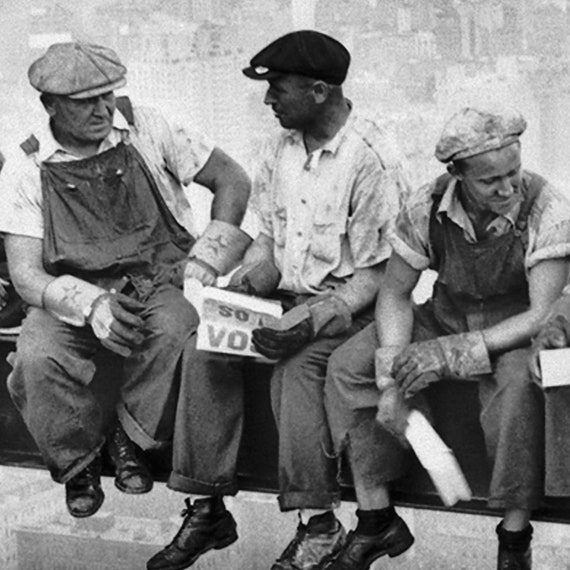 LARGE Lunch Atop a Skyscraper Poster Print, Iconic 1932 Photo of