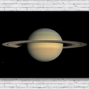 LARGE Saturn Poster, NASA Saturn Poster, Saturn With Moons, Huge High Resolution Poster Print, Outer Space Wall Art Decor, Canvas, Decal