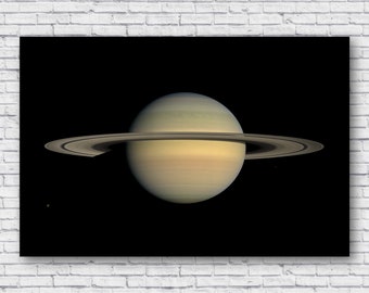 LARGE Saturn Poster, NASA Saturn Poster, Saturn With Moons, Huge High Resolution Poster Print, Outer Space Wall Art Decor, Canvas, Decal