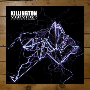 Killington Vermont Winter GPS Trail Ski Karte Poster