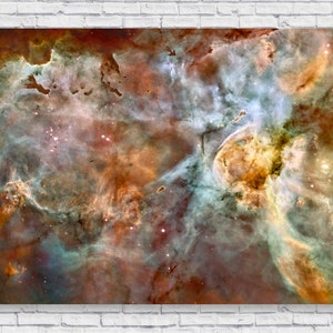 Carina Nebula Outer Space Poster Print, Hubble Telescope Nasa Wall Art Home House Decor Canvas Star Burst Science Class Educational School