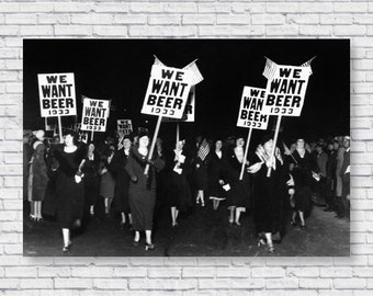 1933年 ビールが欲しいポスター、女性用 反禁酒法 18条 抗議パレード