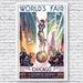 1933 Chicago World's Fair Travel Poster Print, Classic Vintage Art Deco Retro Old ANtique Wall Art Home House Decor 
