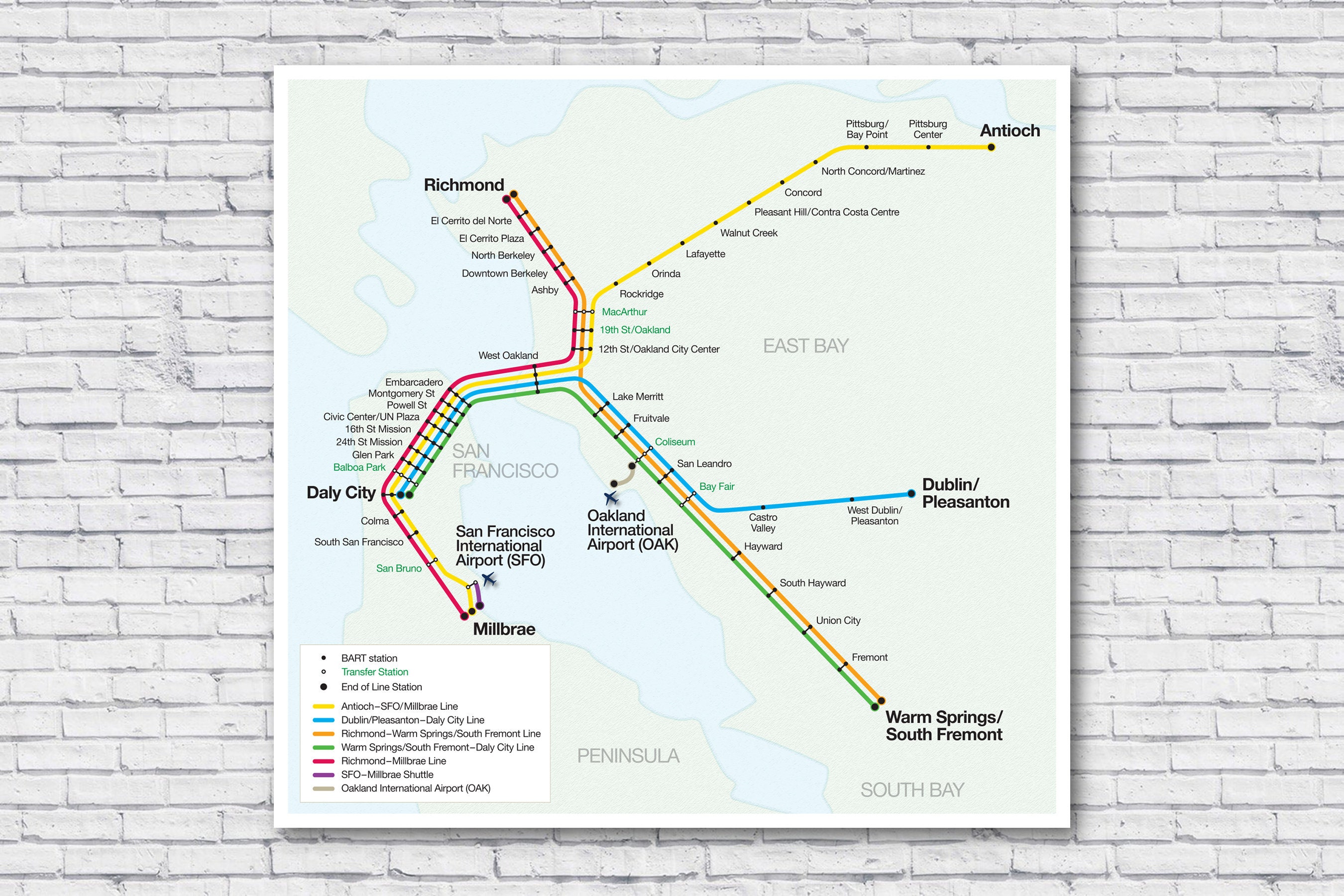 Mapa BART Mapa Del Metro De San Francisco Mapa De Tr Nsito Etsy Espa A Il Fullxfull.1959276541 57ic