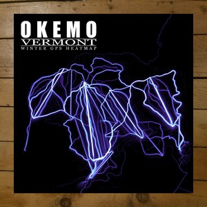 Okemo Vermont Winter GPS Single Ski Map Poster