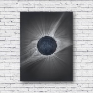 Solar Eclipse Poster, Solar Eclipse During Totality, Total Solar Eclipse Poster Print, Wall Art Decor Canvas, Photo Photograph Image Picture