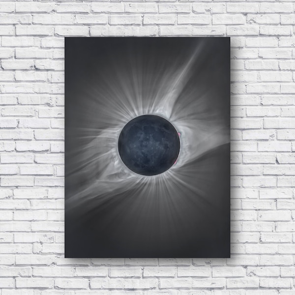 Solar Eclipse Poster, Solar Eclipse During Totality, Total Solar Eclipse Poster Print, Wall Art Decor Canvas, Photo Photograph Image Picture