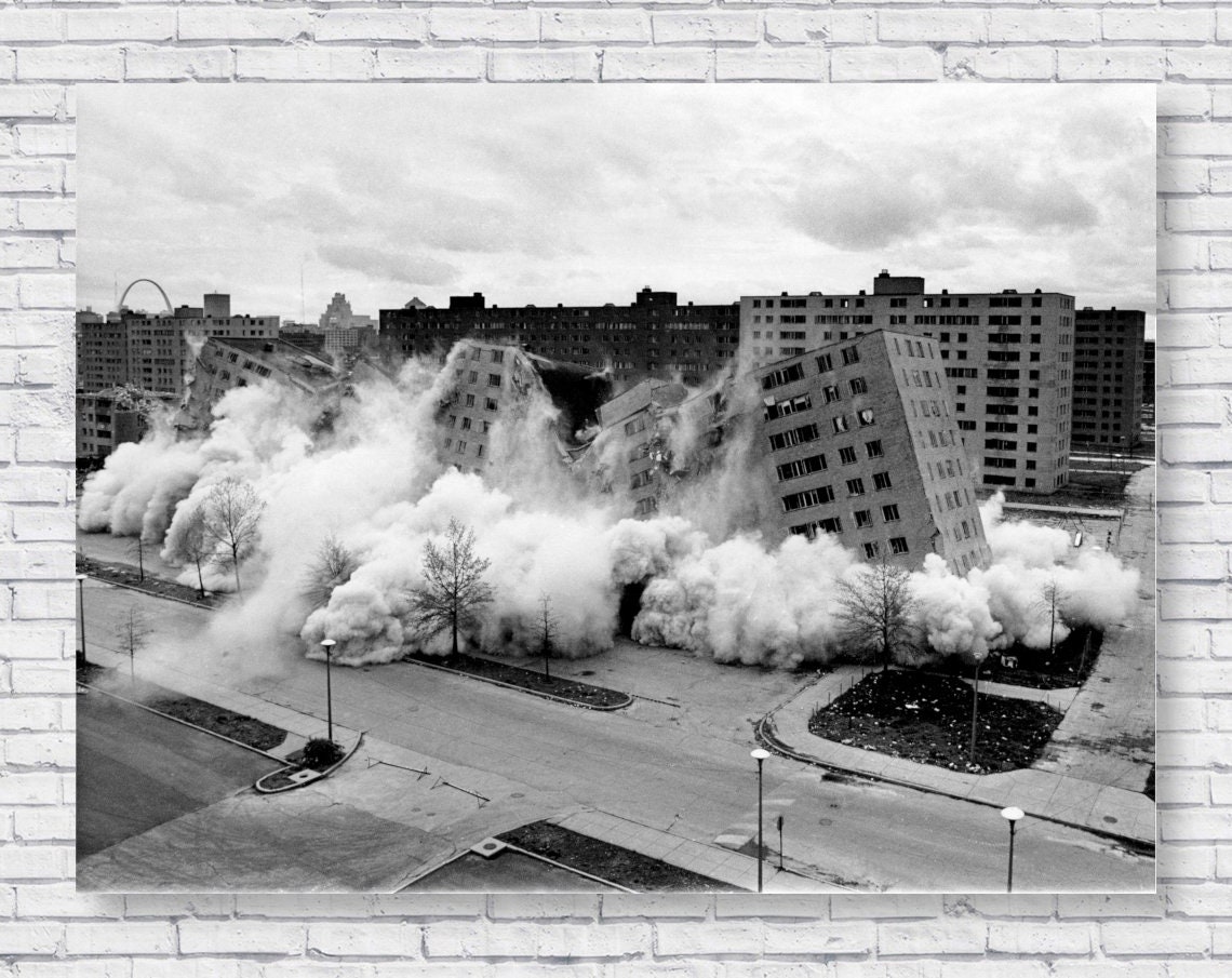 Building Demolition Photo Poster Print, Explosion Implosion Destruction ...