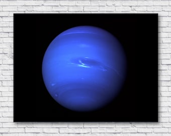 Neptunus-poster, NASA-poster van Neptunus, planeetposter, ruimtevaartuig Voyager 2, Vinatge NASA-posters, afdrukken, kunst aan de muur, decor, canvas