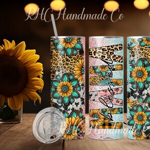 Blessed Mama Sunflower cheetah 20oz Tumbler