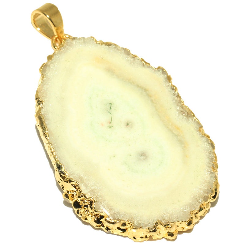 Handmade Gift Items Natural Solar Slice /& 925 Silver Plated Pendant Gemstone Jewelry
