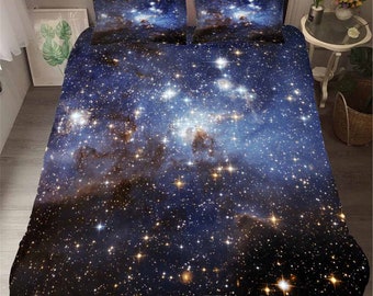 Outer Space Galaxy Print Bedding Duvet Cover Sets 4 Piece Twin Full Queen King