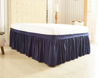 Navy Blue Bed Skirt Etsy