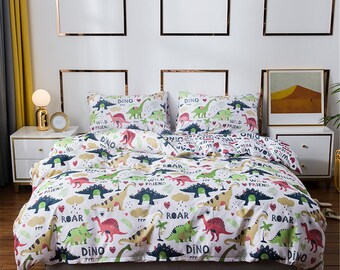 Roaming Dinosaurs at Night with Deep Blue Sky Prehistoric Rural Landscape Decorative 2 Piece Bedding Set with 1 Pillow Sham Lunarable Dinosaur Duvet Cover Set Twin Size Black Blue Lilac