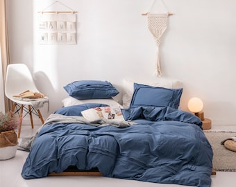 Navy Blue Bedding Etsy