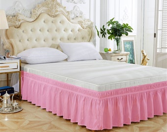 hot pink bed skirt queen