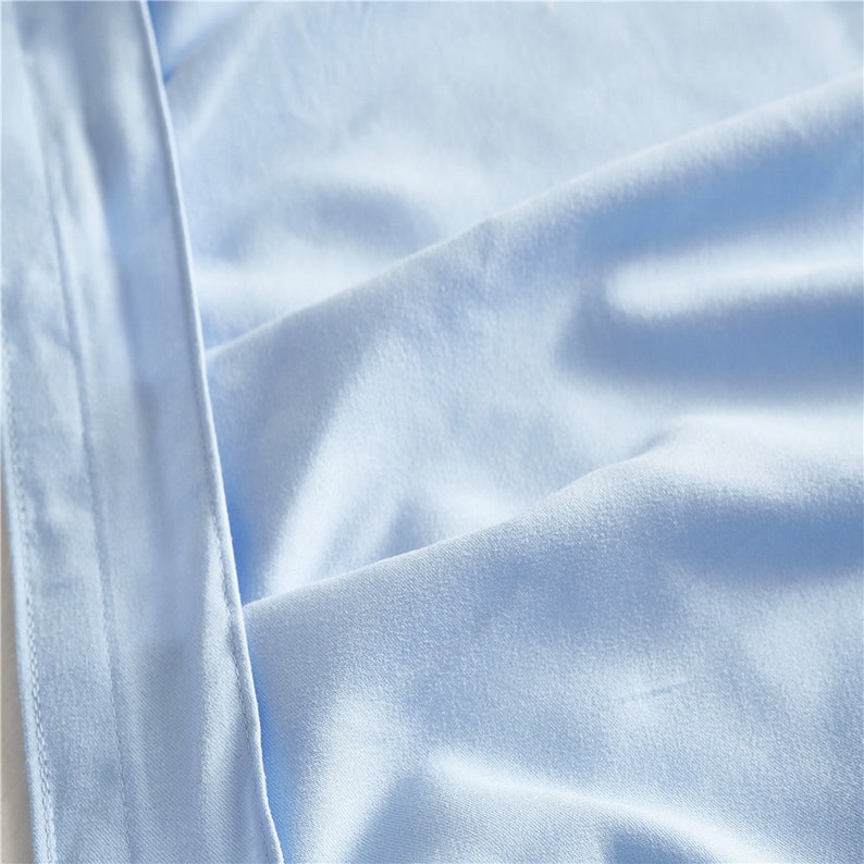 Sky Blue Bed Skirt Shabby Chic Bedding Natural Colors Bedding Etsy