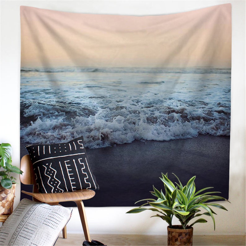 Aesthetic Sea Tapestry Sea Beach Wall Hanging Sea Printing Etsy