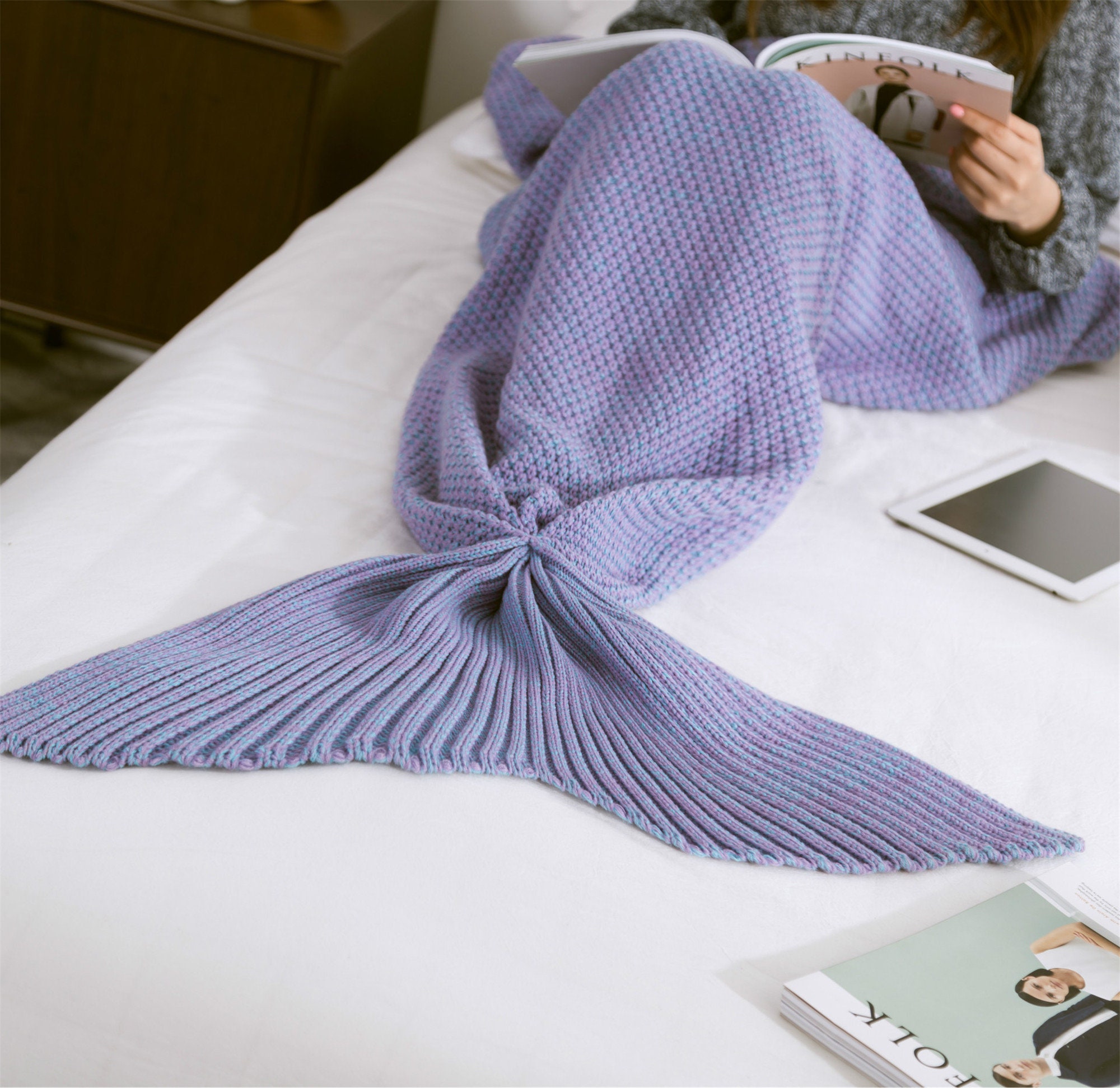 Mermaid Tail Blanket 10 Colors Throw Blanket Sofa Study - Etsy Canada