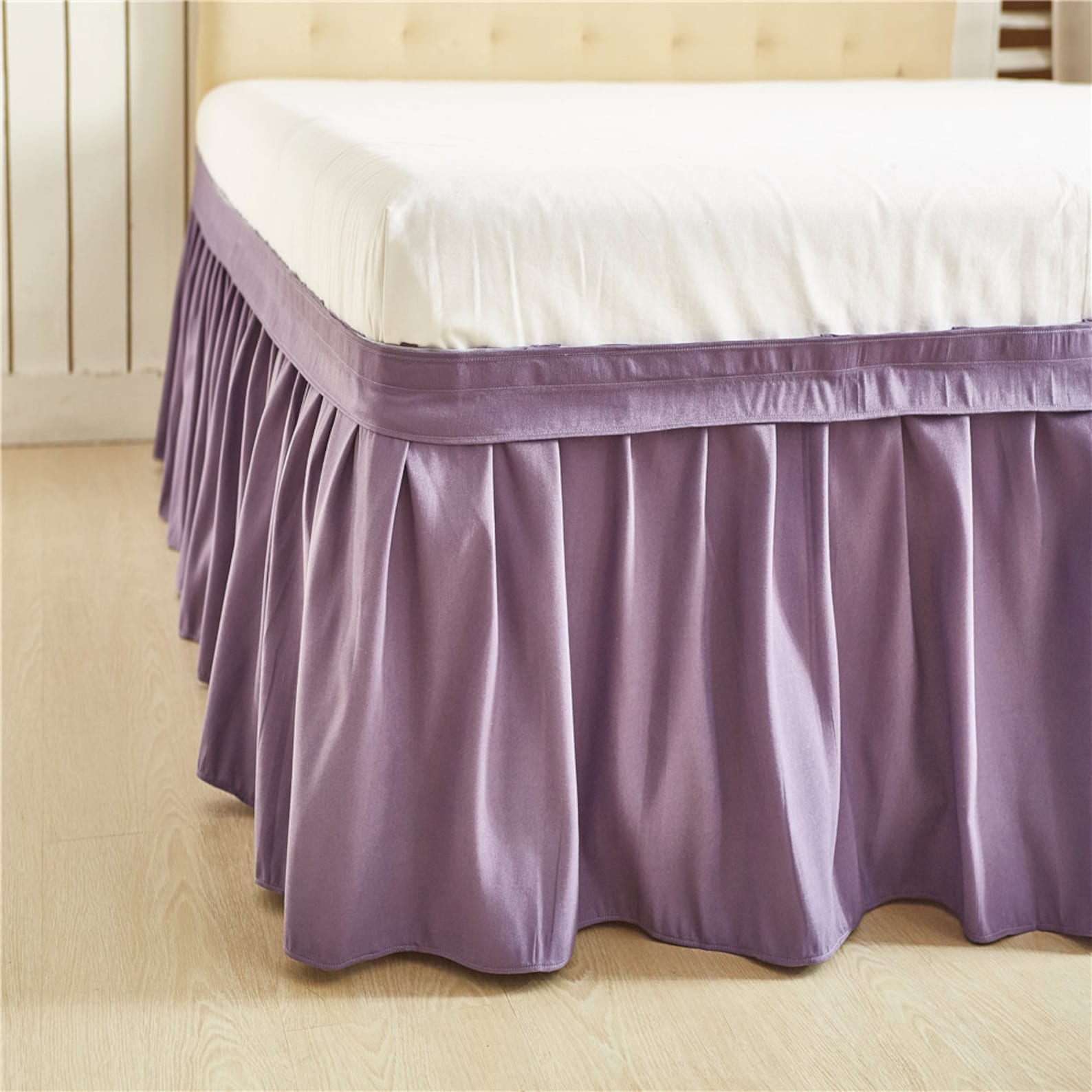 Pale Purple Bed Skirt Shabby Chic Bedding Natural Colors Etsy