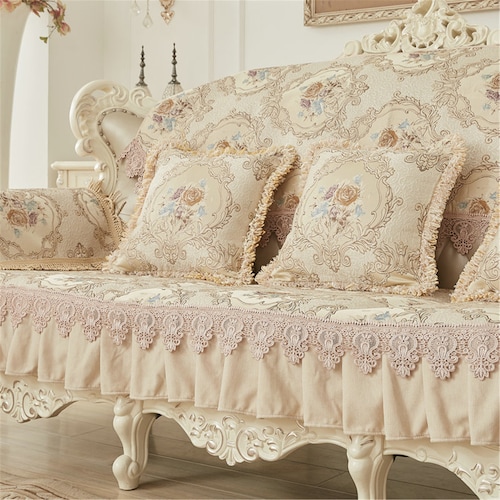 Summer Beige Sofa Cushion Cover 3 Seater Vintage Royal Sofa Etsy