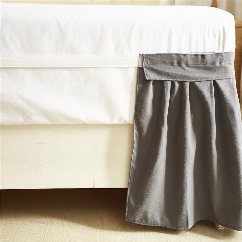 Dark Gray Bed Skirt Shabby Chic Bedding Natural Colors Bedding Etsy