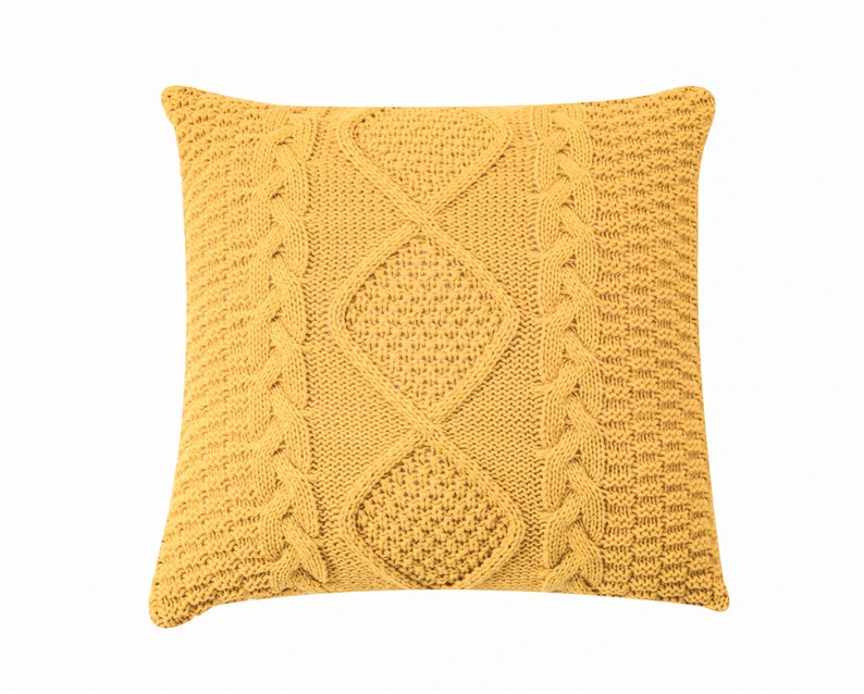 Vshaped Thick Wool Knitted Pillow Cover Knit Soft Home Etsy
