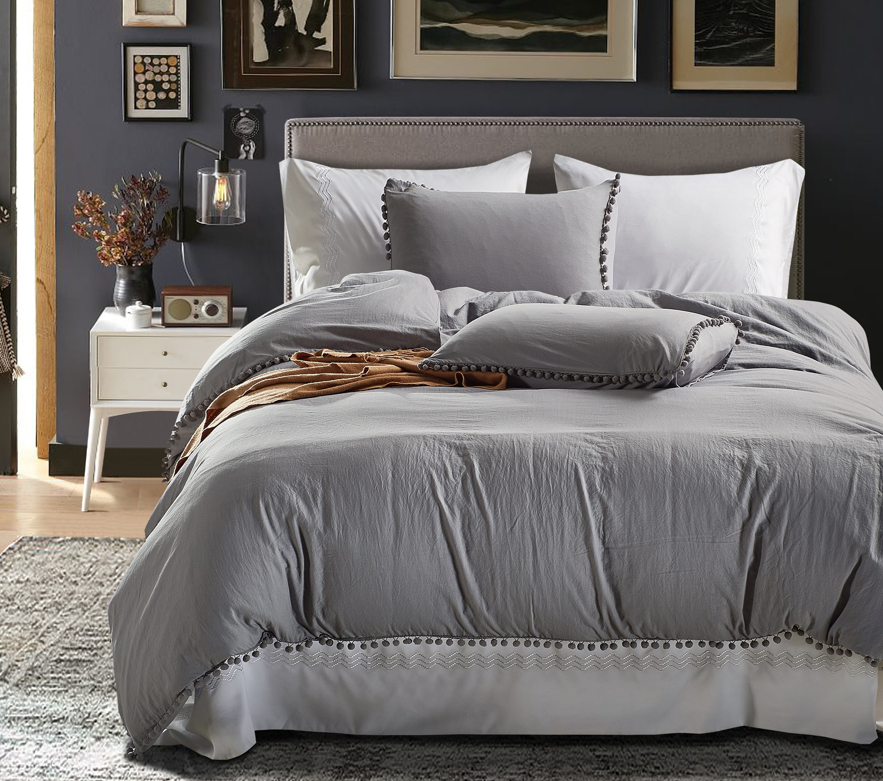 Natural Sierra Gray Duvet Cover Washed Comforter Cover UK Etsy