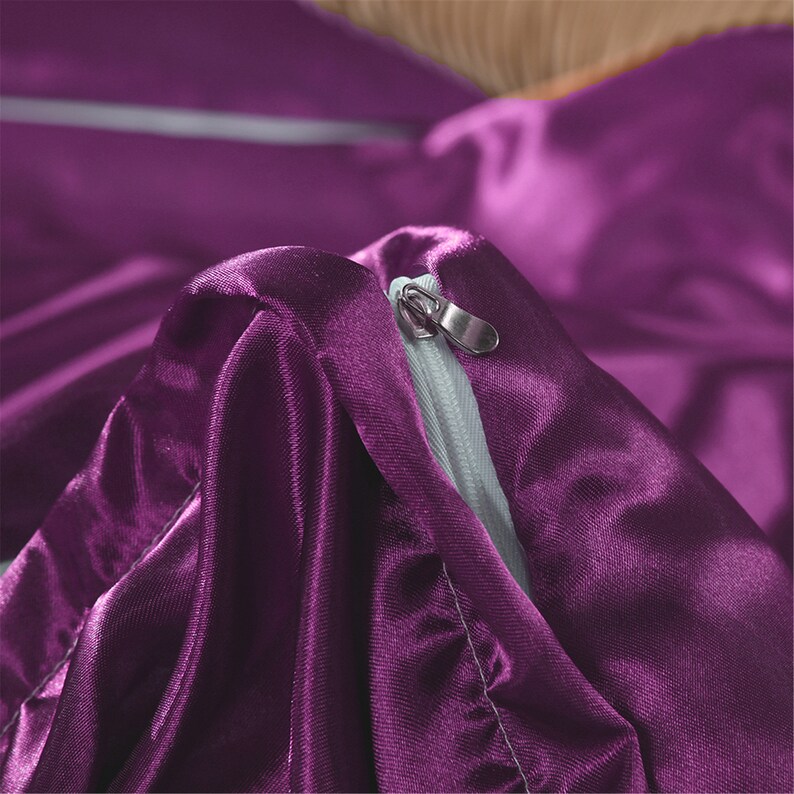 Royal Purple Duvet Cover Silklike Soft Silky Bright Etsy
