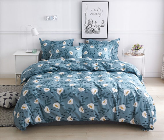 Tulip Blue Duvet Cover Floral 100 