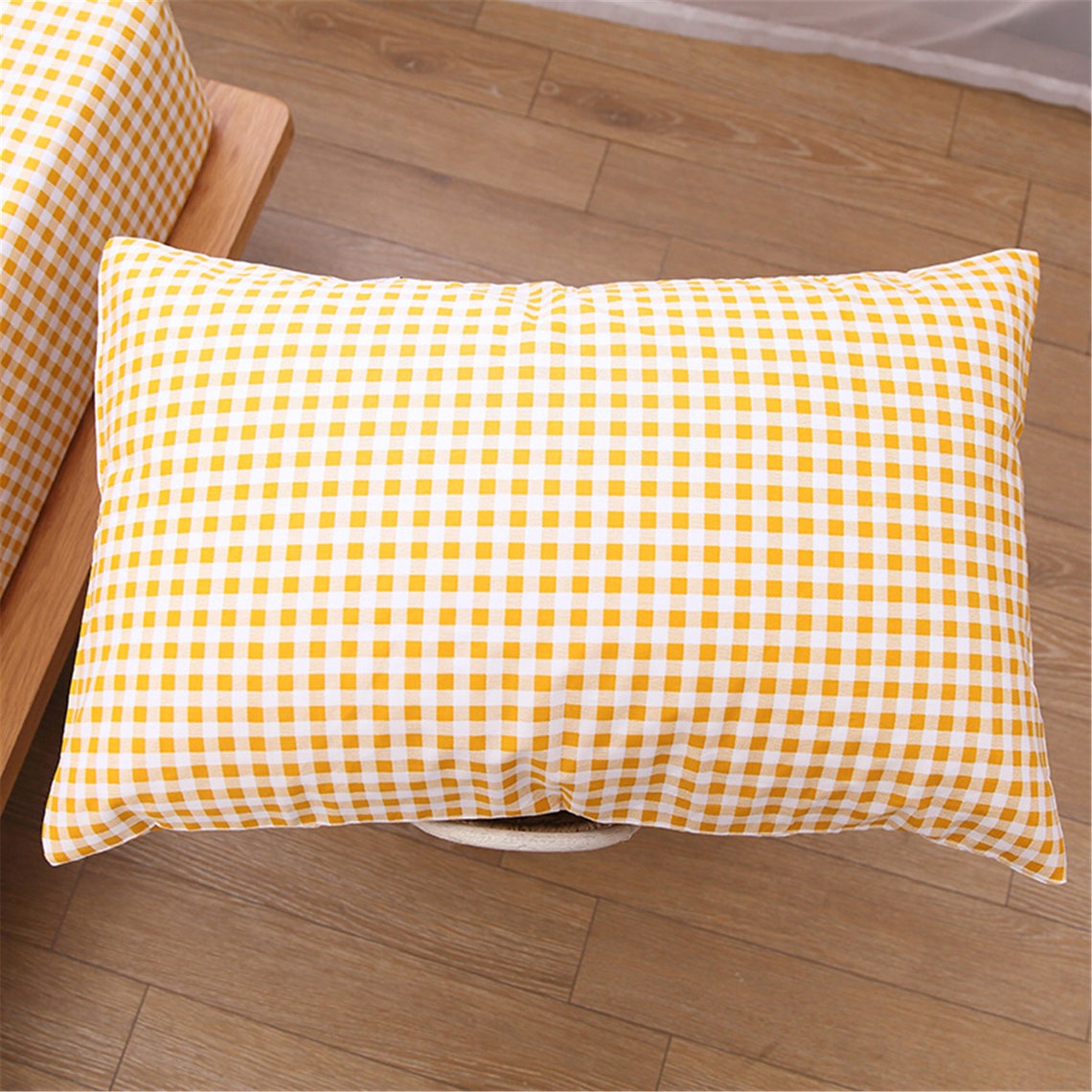 Yellow Plaid Soft Bedding Sets 100 Cotton Concise Style Duvet Etsy