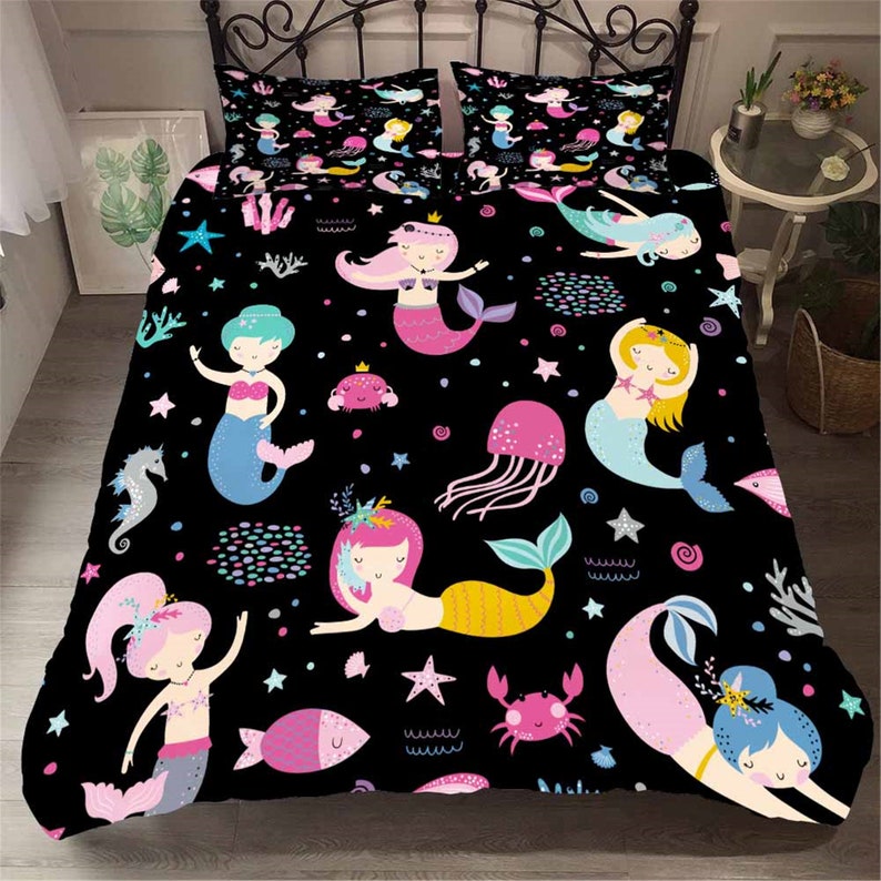 Colorfor Mermaid Duvet Cover Set KIDS Quilt Cover Super Cute Etsy